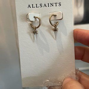 All Saints Laio gold hoop crystal earrings